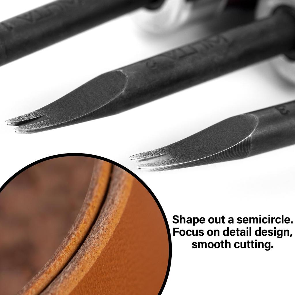 WUTA Edge Leather Craft for Leather Crafts and for Chamfering Set of 1mm Scraper, Tool, Crafts, Leather, 3, 0.8mm + + 1.2mm