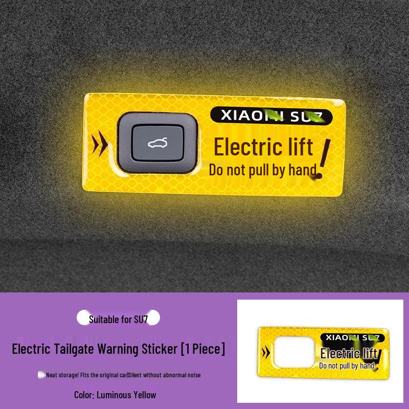 Xiaomi SU7 Electric Tailgate Warning/Trunk Switch Reflective Car Sticker