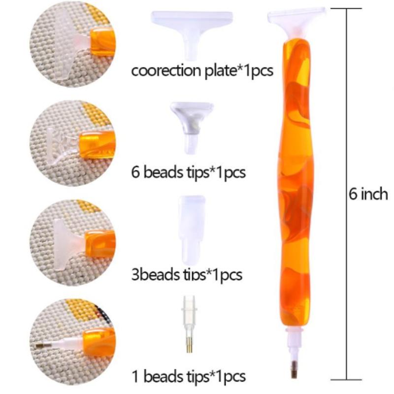 7Pcs Resin Diamond Painting Pen Eco-friendly Alloy Replacement Pen Heads Multi Placers Point Drill Pens DIY Craft Nail Art Tool