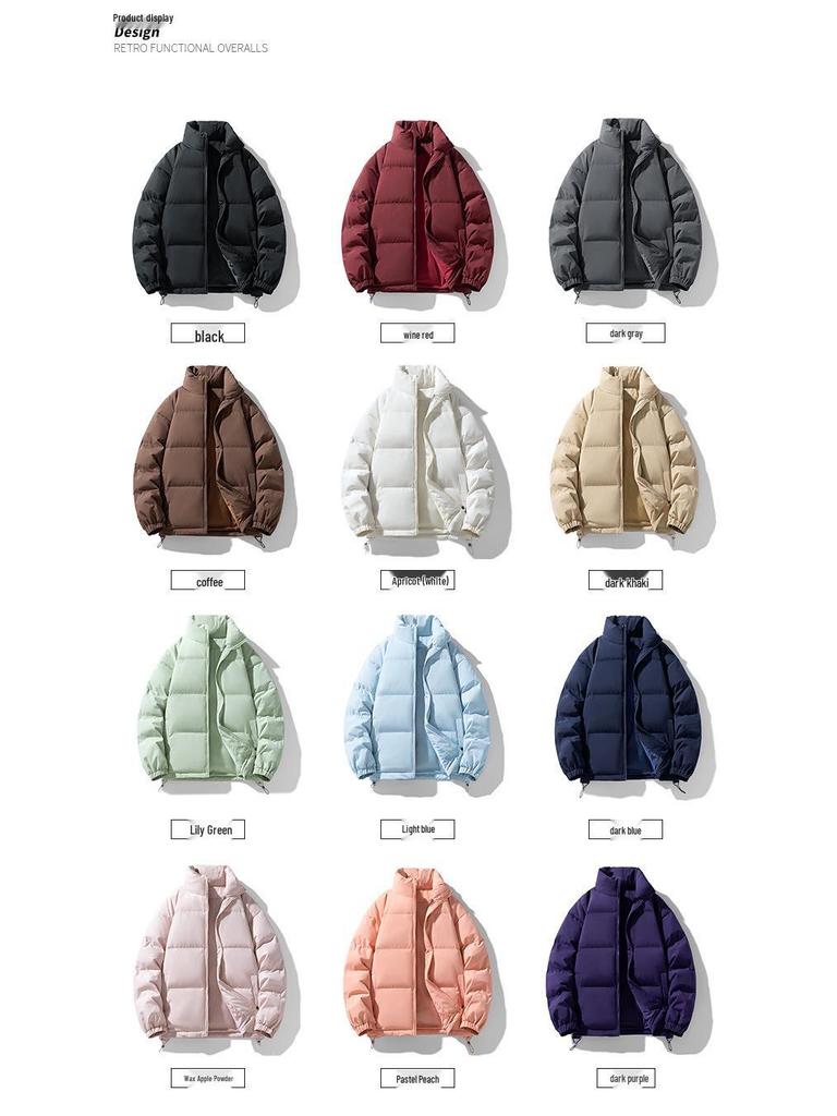 JSEN Trendy Cotton Stand Collar Down Jacket for Men & Women - 2025 Winter Warm Casual Couple Jacket.