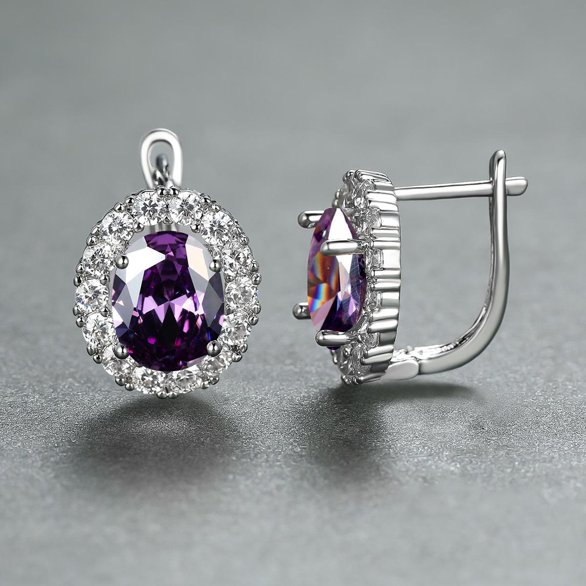 

Роскошные серьги-капли с фиолетовым камнем и золотым цветом, серьги-подвески для невесты, обручальные украшения для ушей серебряный/фиолетовый