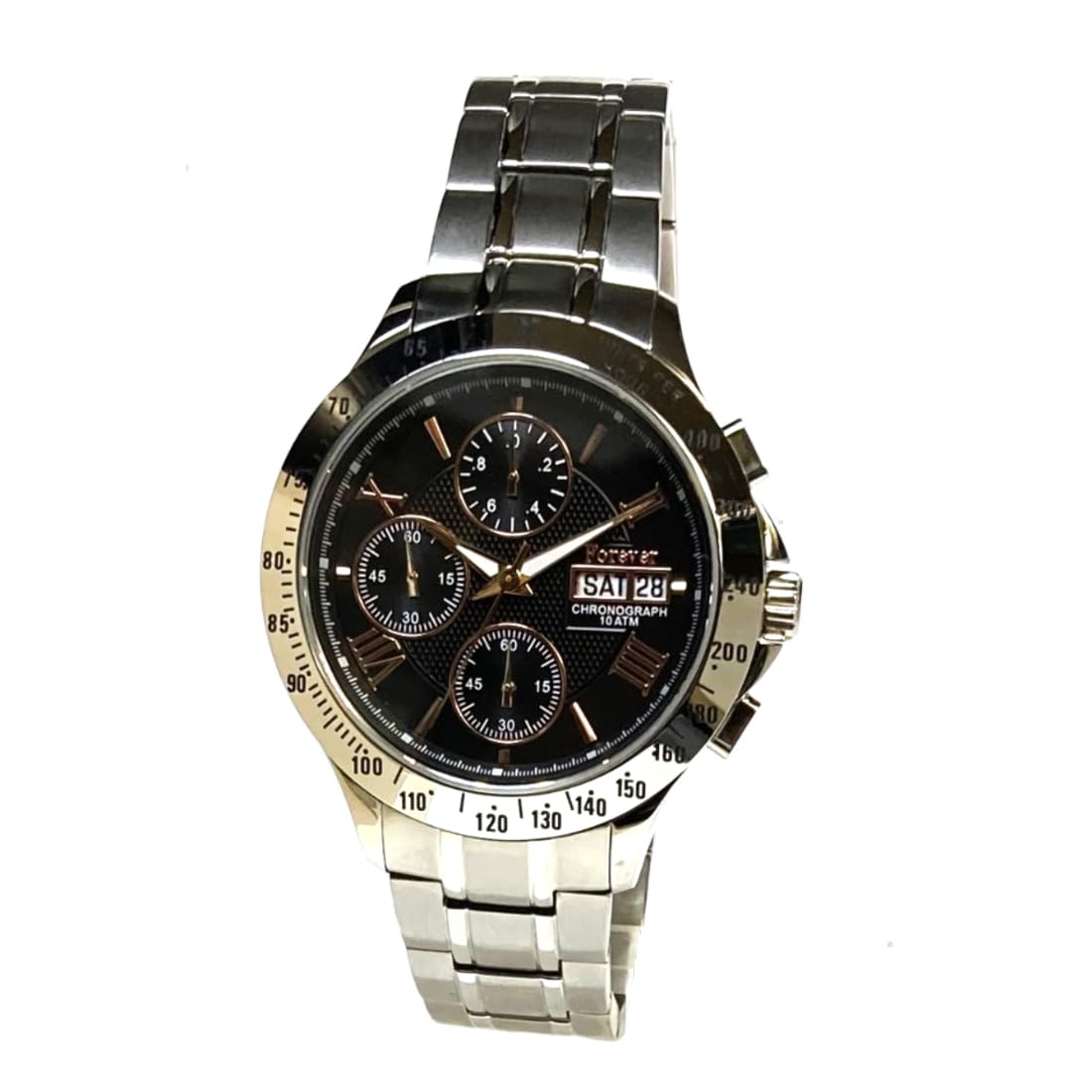 

FOREVER Chronograph 10 ATM Water Calendar Date Day Tachymeter Function Original Forever Men s Watch, Resistant, High-Speed 1/20-Second Timekeeping,