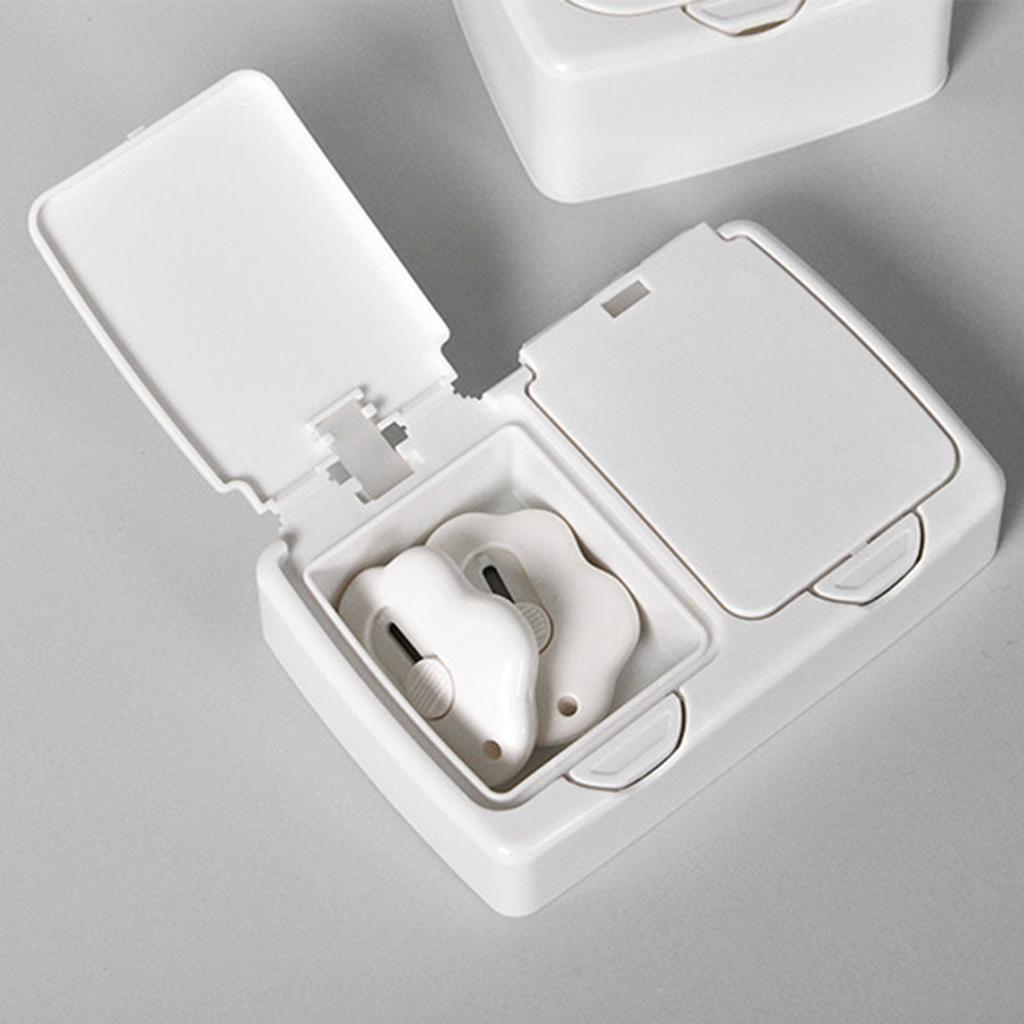 2 Slot Cotton Swab Box Plastic Mulitfunctional Cosmetic Cotton Pads Holder Organizer with Lid for Travel Bathroom
