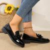 22 Outer Trendy Elegant Temperament Thick Heel Single Shoes Bow Small Leather Shoes Large Size Loafers
