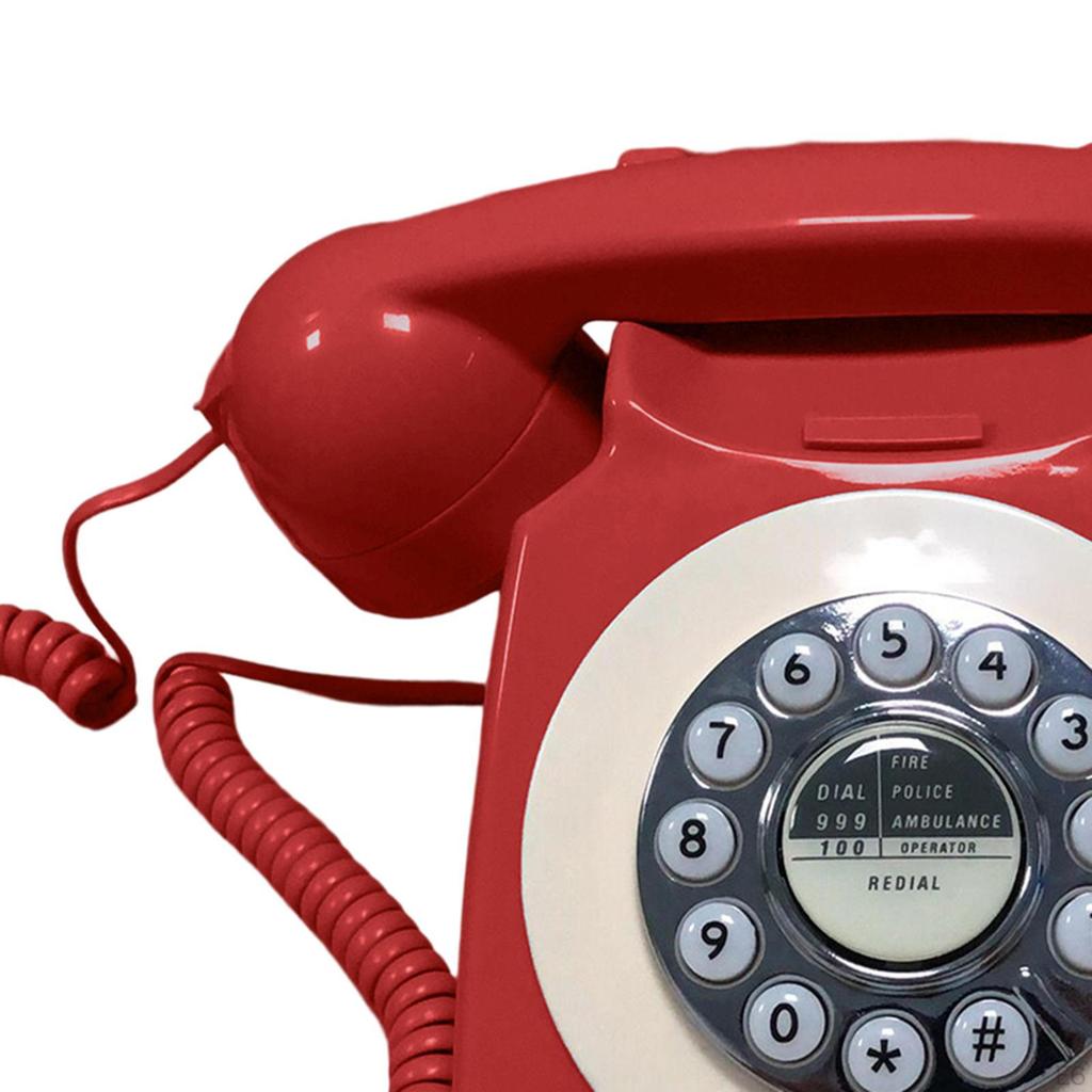 Corded Desk Phone Old Style Curly Cord for Office Hotel Use