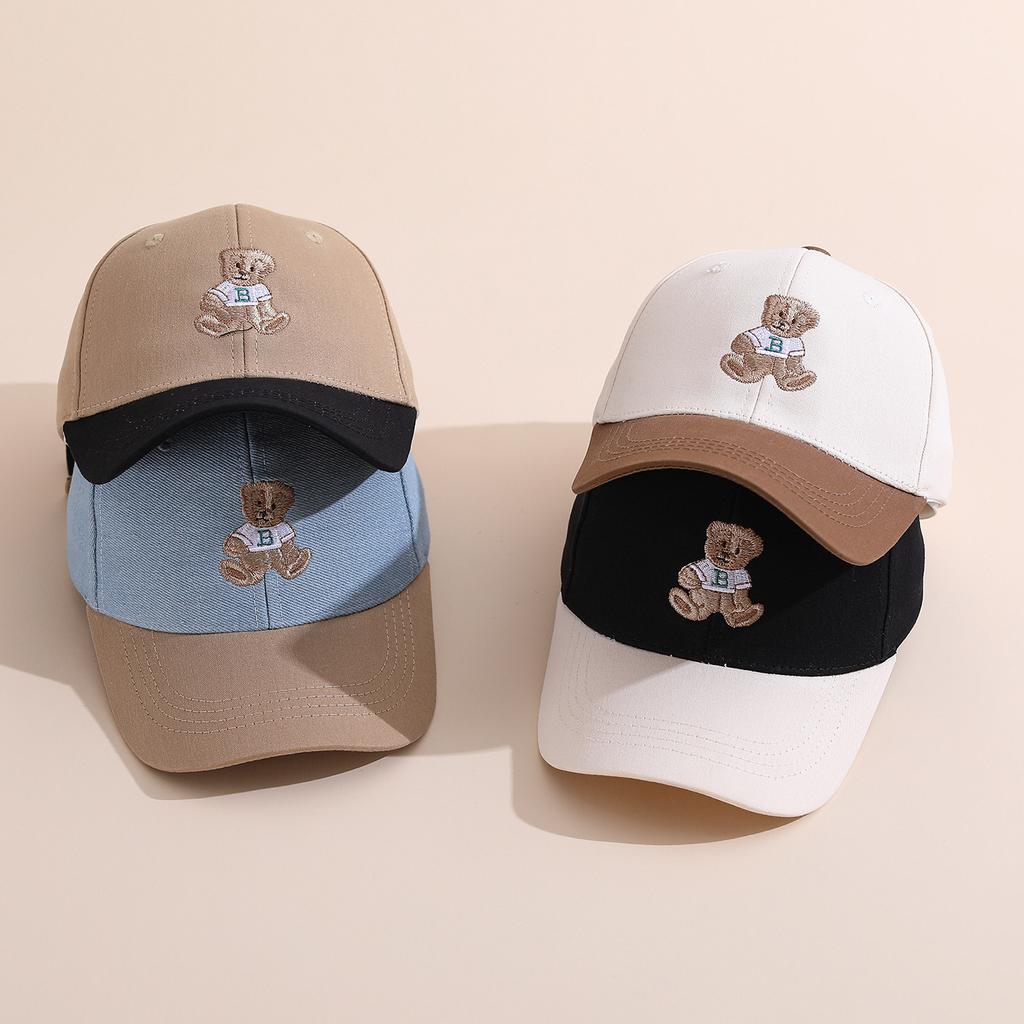 children Baseball Cap 52cm 2-6Y Kids Cartoon Bear Patch Hat Children Visor Sun Hat Spring Summer Outdoor For Toddler Boys Girls