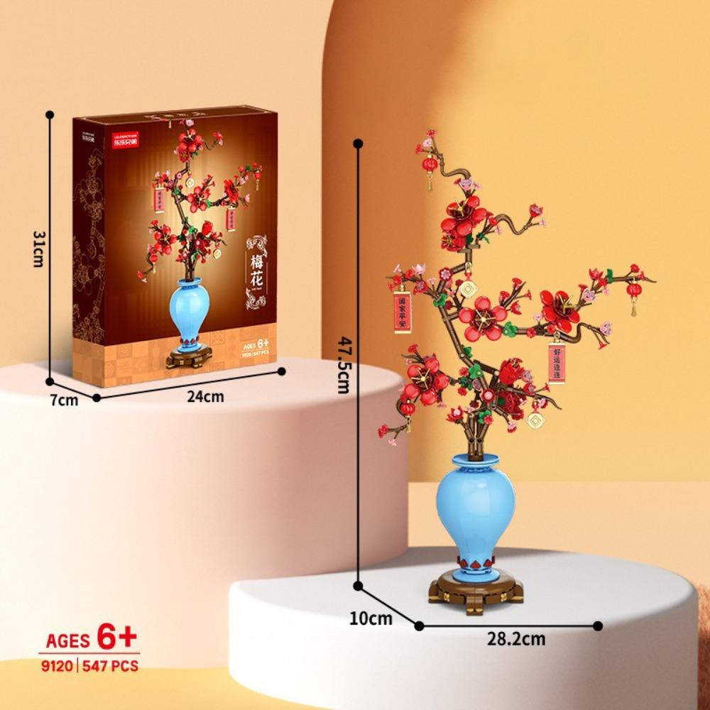 Assembly Flower Building Blocks Plastic Potted Plant Building Blocks  Children Toys