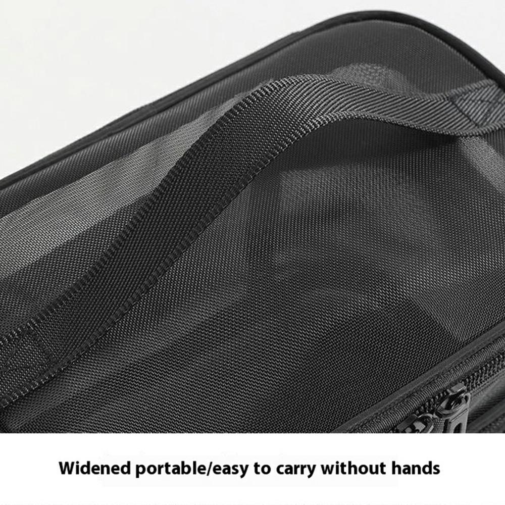 Double Layer Zipper Mesh Toiletry Bag Portable Travel Nylon Makeup Cosmetics Storage Organizer