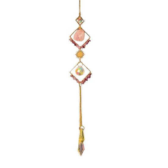 Crystal Sun Catchers for Windows, Colorful Healing Light Crystal Suncatcher, Glass Ball Prism Pendant, Decorative Wind Chimes, Indoor Outdoor Patio