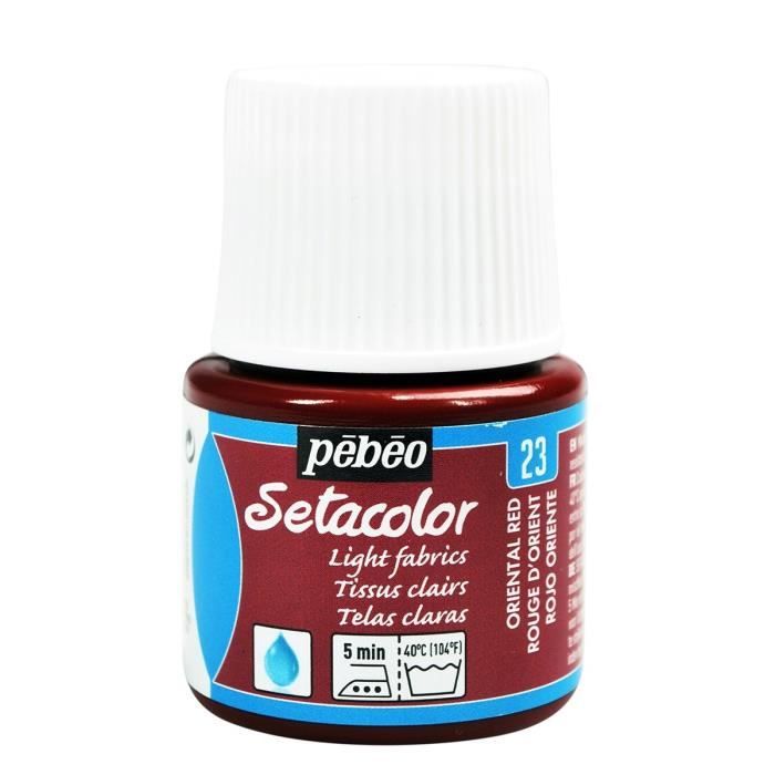 Peinture tissu - PéBéo - Setacolor - Rouge orient - 45 ml - Finition mate