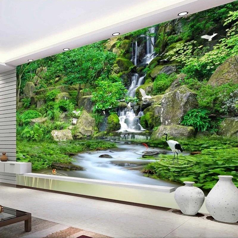 Tapet Foto Cascada Pădure Natură Peisaj Fresco Sufragerie Tv Canapea Decor Home Fototapet 3d