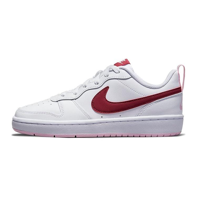 (GS) Nike Court Borough Low 2 White Dark Beetroot Kids BQ5448-120 EU 35.5