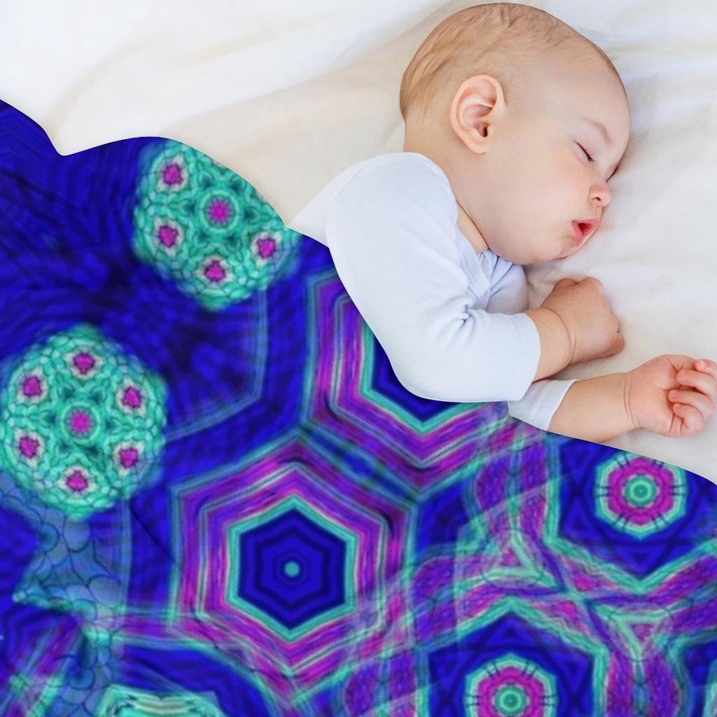 Luminescent Psychedelic Vibrant Colorful Vivid Tie-Dye Mandala Collage Throw Blanket Hairy Thin Blankets