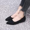 Versatile soft sole non-slip pointed single shoes women's autumn new flat sole single shoes fashionable wear-resistant suede work women's shoes