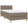 Maison Exclusive - Sommier à lattes de lit avec matelas LED Taupe 80x200 cm Tissu