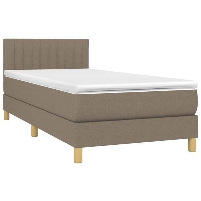 Maison Exclusive - Sommier à lattes de lit avec matelas LED Taupe 80x200 cm Tissu