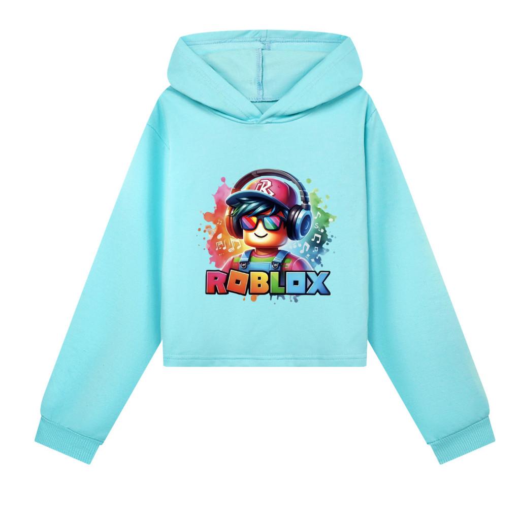 5528 Fashion Kids Girls Roblox Printed Outerwear Casual Long Sleeves Hoodies