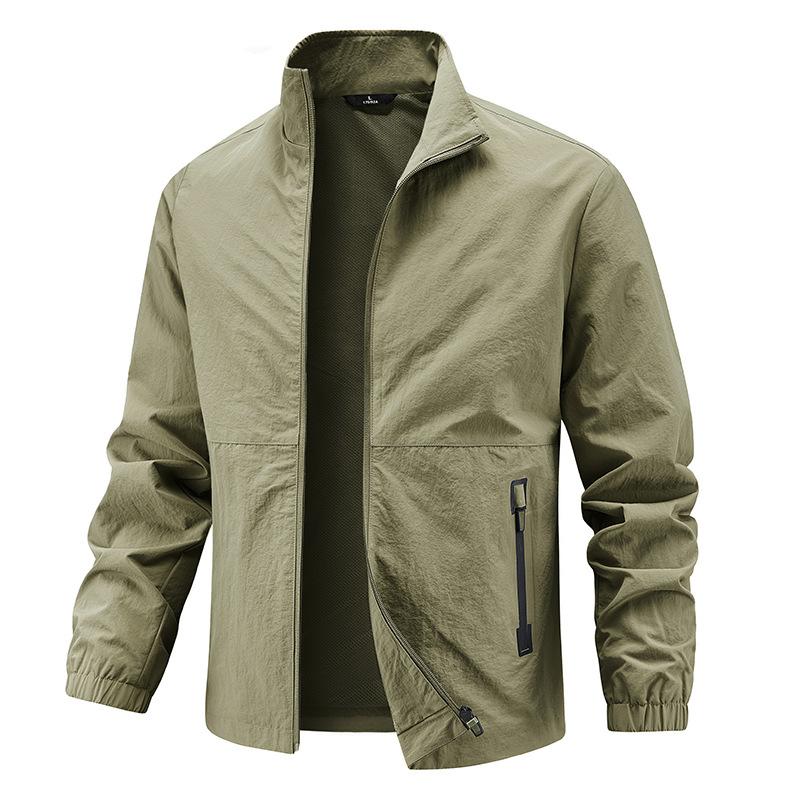 New Spring and Autumn Jacket Men's Top Large Size Men's Jacket Casual Stand-Up Collar Loose Sports Jacket