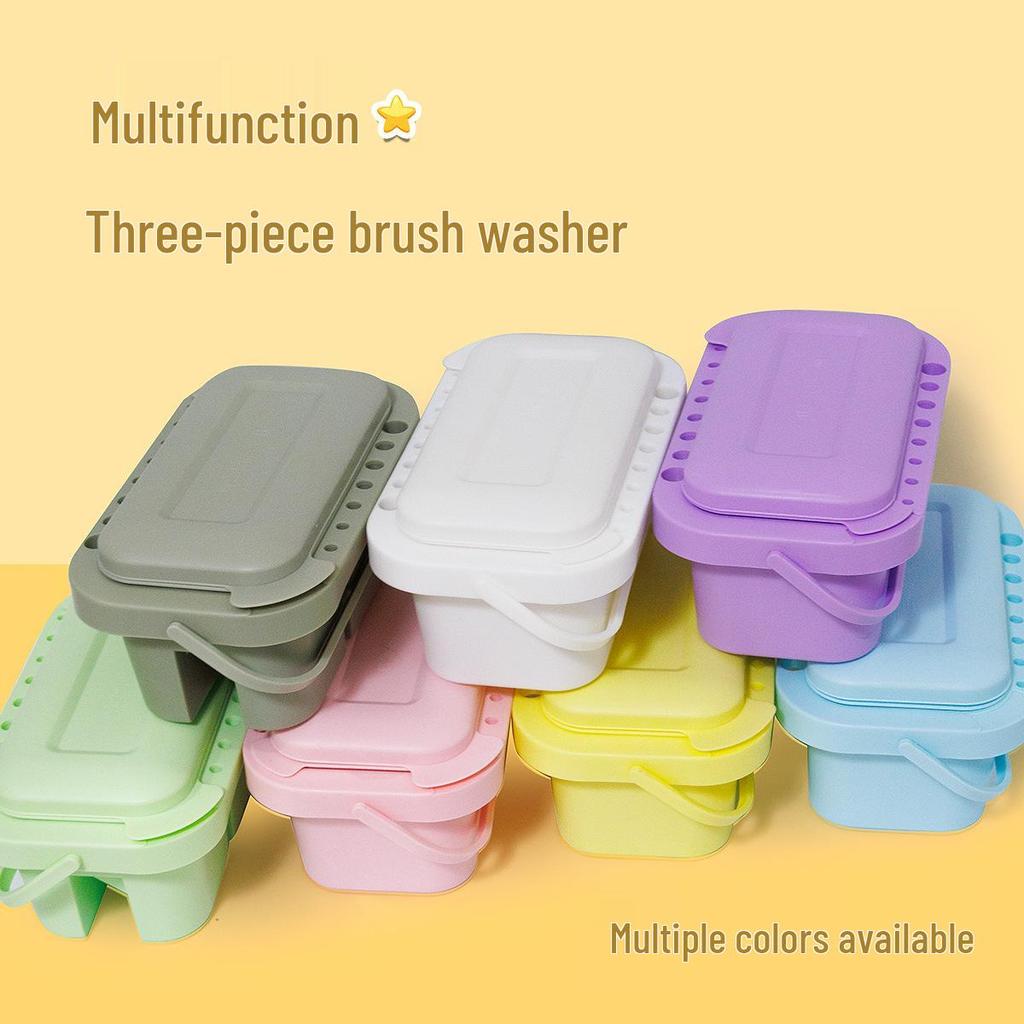 Multifunctional Hand-Carry Wash Bucket with Brush, Watercolor, Oil Painting, Gouache Palette, and Drawing Supplies