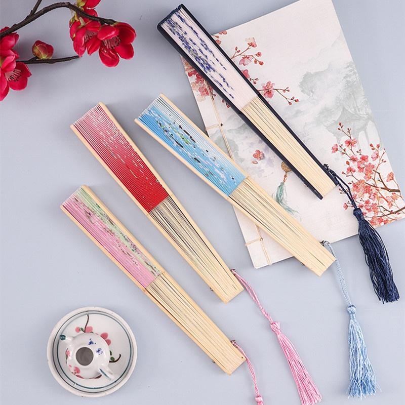 Vintage Style Folding Fan Chinese Japanese Pattern Art Craft Gift Home Decoration Ornaments Dance Hand Fan