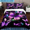 Purple Butterfly Dreams 3pcs Bedding,Including 1pc Duvet Cover And 2pcs Pillowcases Perfect for Christmas,Ideal for Bedroom, Dormitory