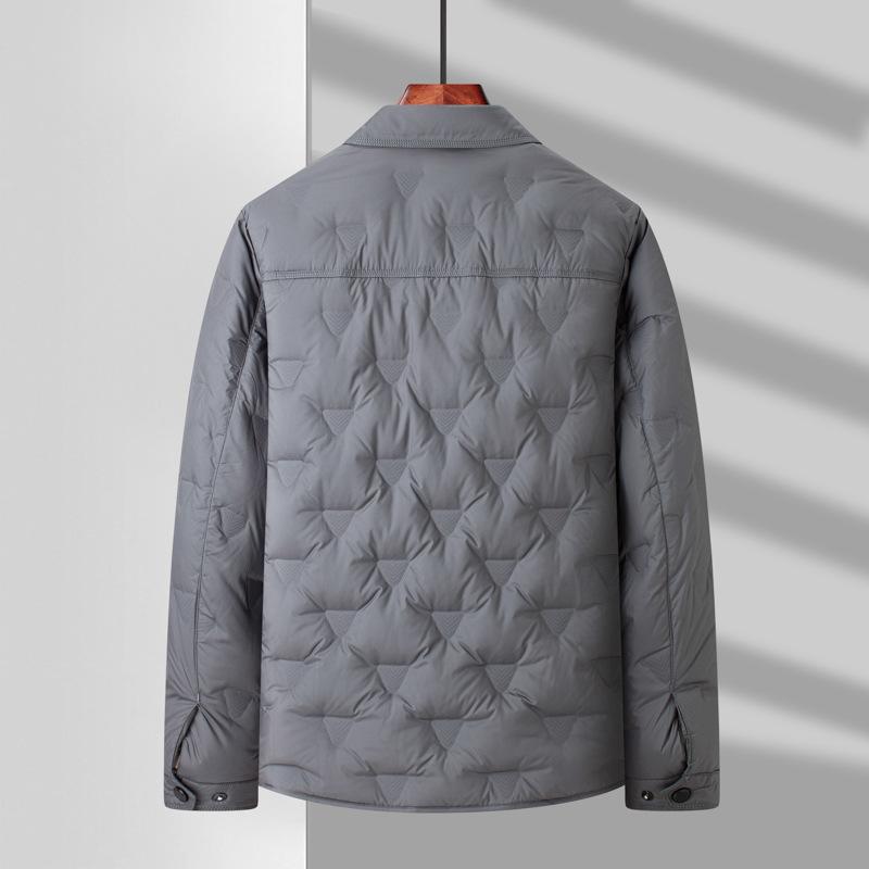 Winter New Men's Down Jacket Fashionable Casual Versatile Light and Thin High-end Lapel Down Jacket Men