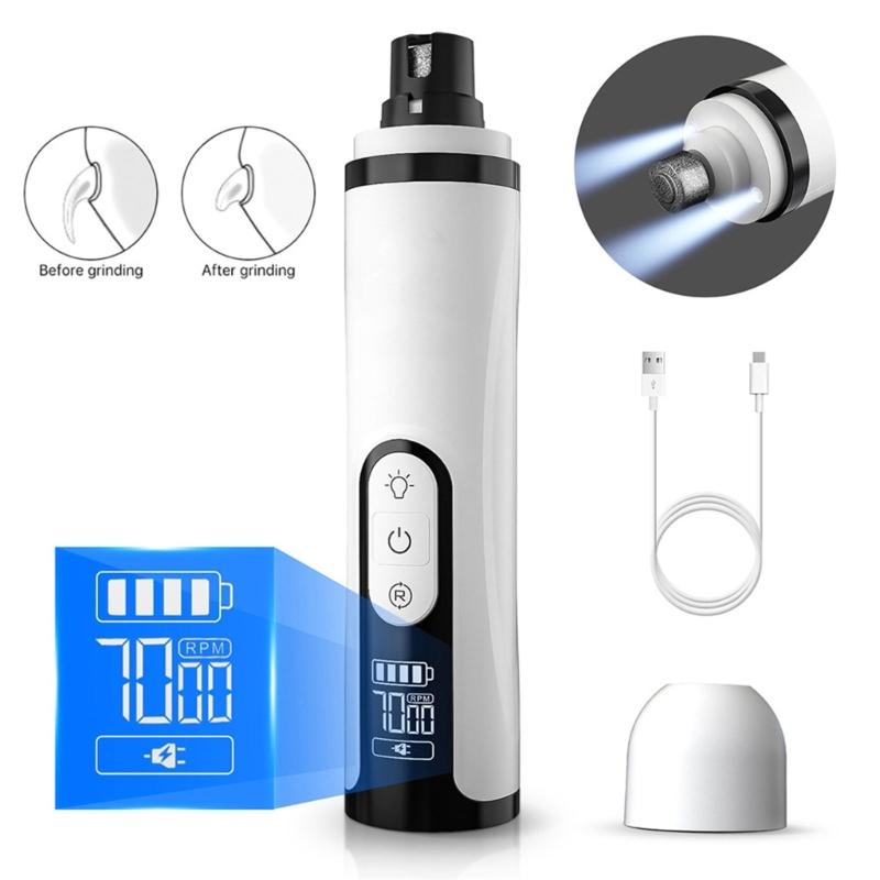 Quiet Rechargeable Dog Cats Nail Trimmer With Low Noise Motor And 3 Speed For Grooming