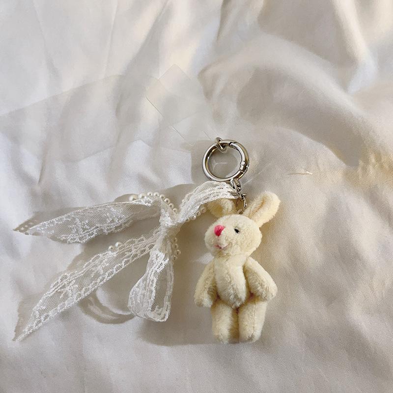 

Кружевной бант с жемчужными бусинами, милый медведь, цепочка для телефона, кулон для iPhone, Samsung, Huawei, Xiaomi, ремешок для мобильного телефона, веревка, украшение для сумки