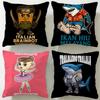 Popular Cartoon Brainrot Friends Cushion Cover Soft  EasyWash Pillow Case  Versatile for Couch Bed Travel and Office