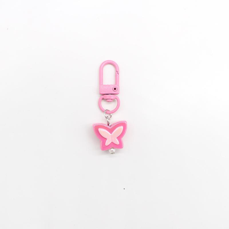 Colorful Resin Butterfly Pendant Keychain - Cute & Simple Bag Charm for Girls