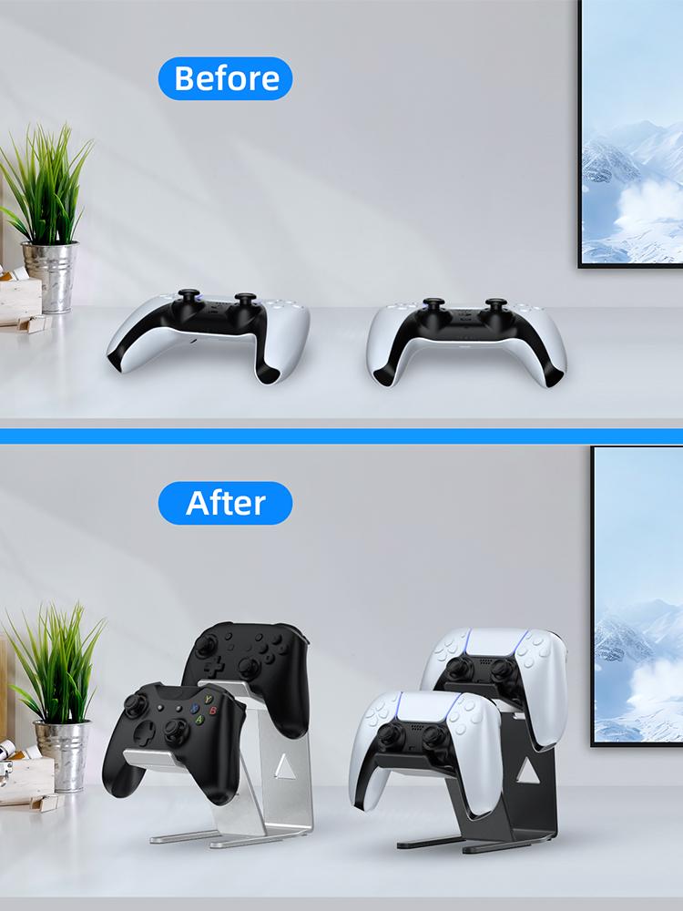 Controller Display Stand Stable Gamepad Controller Stand Dual Game Controller Stand Holder for Switch/PS5/PS4/Xbox