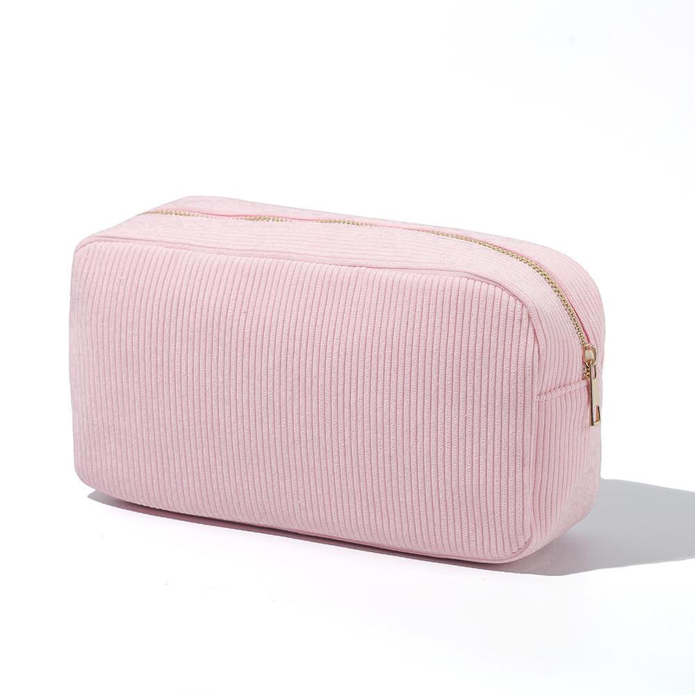 

Velvet Striped Storage Bag With Breathable Lightweight Cotton For Travel And Home Organization розовый