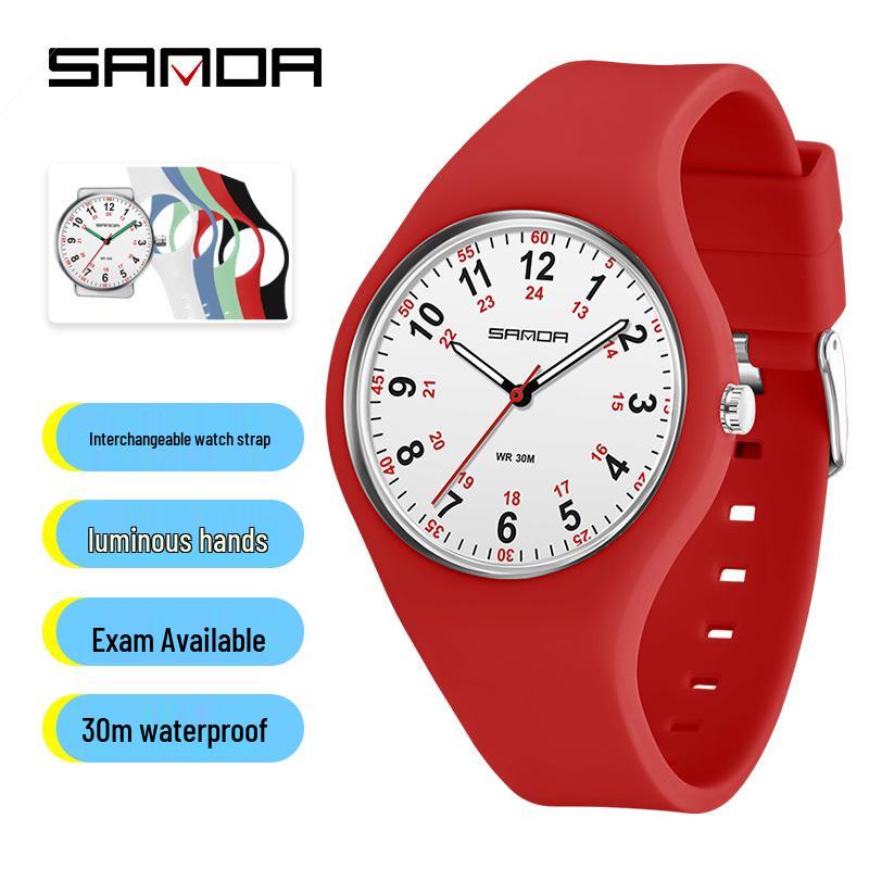 Sanda Bestseller Quartz Watch: Fashionable, Waterproof, with Interchangeable Strap - Perfect for Students