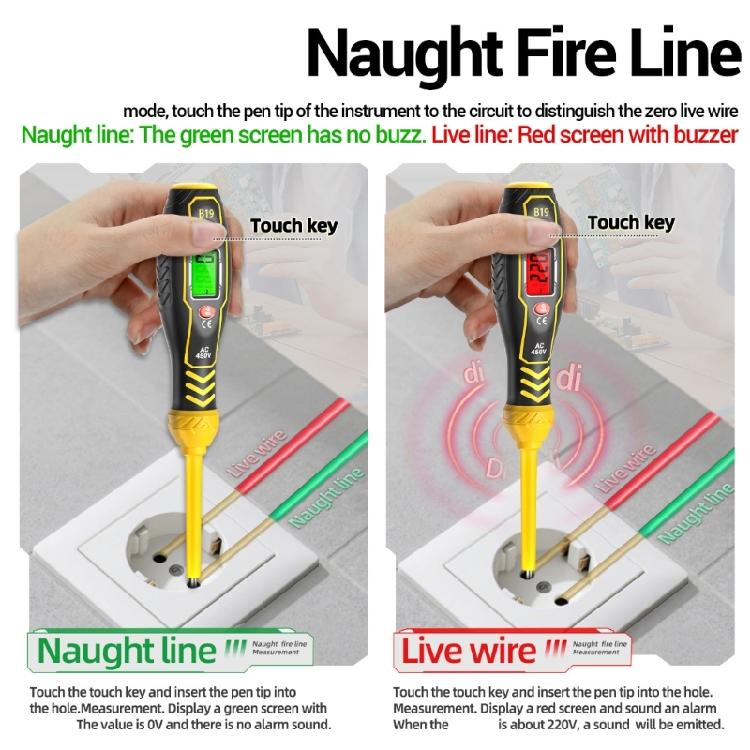 Electrician Tester Pen Word/Crossing High Torqued Screwdriver Electricity Detector Meter Buzzer Alarm Electricity Test Tool