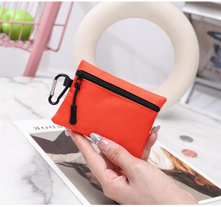 Canvas Mini Coin Purse Simple Zipper Kid Storage Pouch Money Pocket Solid Color Coin Key Bag Women Men Cute Wallet Mini Purse