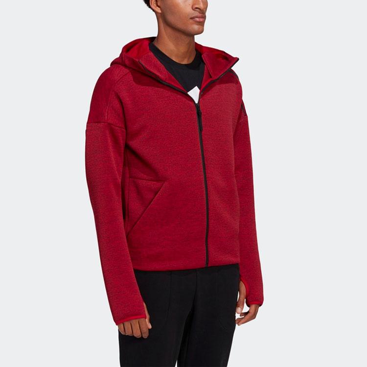 adidas Sport Casual Comfort Training Zip Hoodie Men Tops Brown-Red GT2508