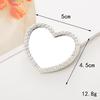 Sense of Advanced Butterfly Heart Shaped Girls Gem Make Up Mirror Liquid Metal Style Women Mini Portable Handheld Mirror