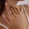 Youthway Reversible Love Heart Ring Stainless Steel Finger Jewelry Two Color Minimalist Chic Metal Ring For Gift