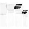 24 Pcs Black Tableware Stainless Steel Cutlery Set Forks Knives Spoons Kitchen Dinner Set Fork Spoon Knife Gold Dinnerware Set