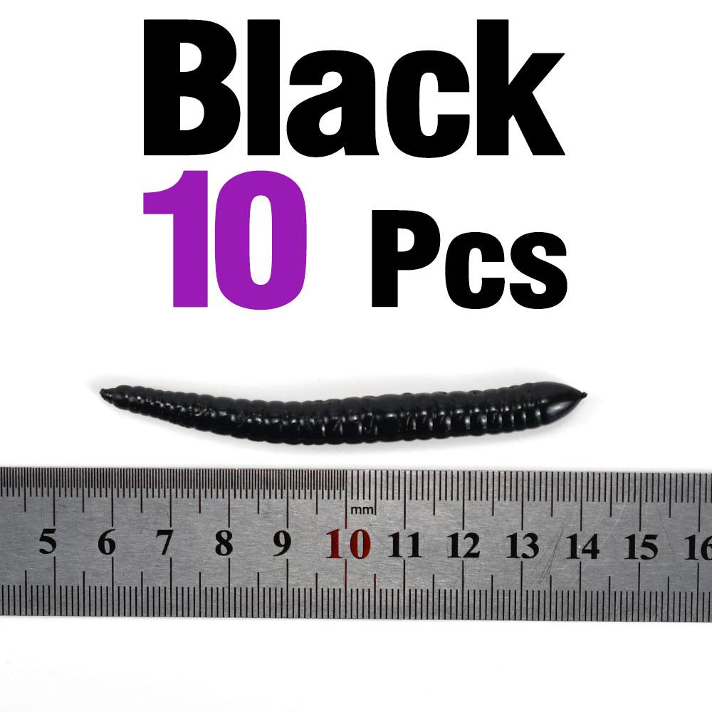 10Pcs 80mm 2.6g Worm Soft Bait Earthworm Salt Scent Infused Realistic Wriggle High-Elastic Soft Noodle Worm Lure Durable