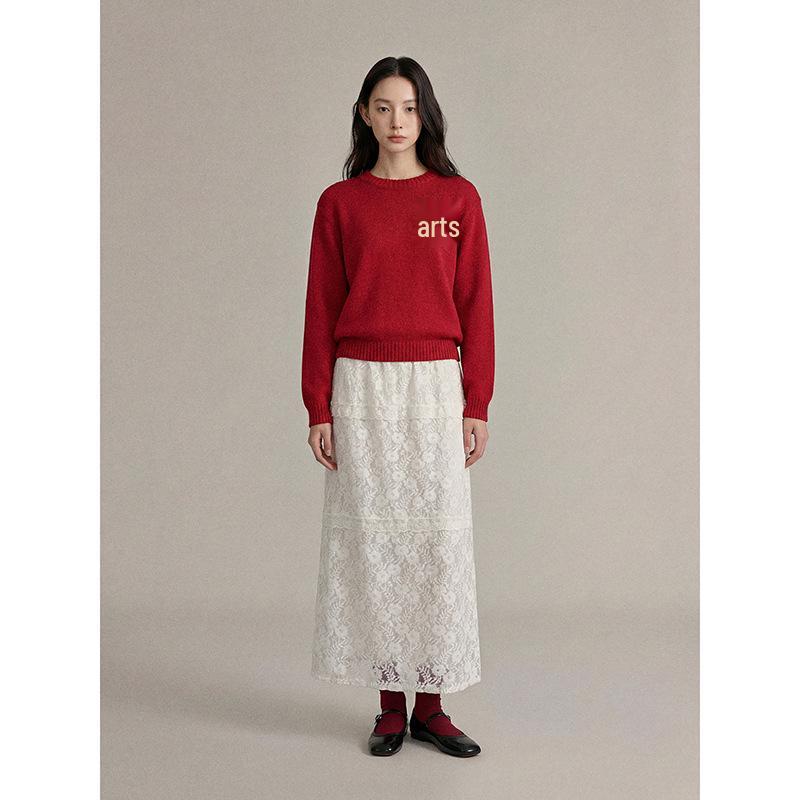 Moonlight Lover French Retro Velvet Lace Layered Women's Winter Skirt N859C