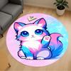1PC Kawaii Cat Round Chair Mat Area Rug - Non-Slip, Floor Mat for Office, Bedroom, and Indoor Decor -Gift D1127276