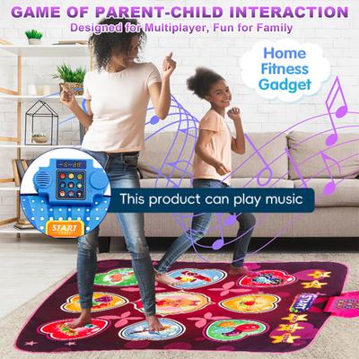 Tapis de Danse avec Lumière LED Volume Réglable Modes de Jeu Musicaux Intégrés Garçons Filles Électronique Lumineux Rythme Pas Jeu Tapis Cadeau Jouet Musical Éducatif