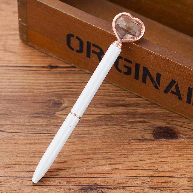 1pc Kawaii Crystal Ballpoint Pen Fashion Heart Shape Large Diamond Metal Pen