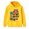 Kids Boys Girls Hoodie Cartoon Red Ball Angry Monsters Print Casual Pullover Hooded Sweatshirt For Children Daily Wear