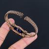 Blauer Saphir Armband, Handgefertigtes Edelsteinarmband, 999 Kupferdraht umwickelter Antikschmuck, Für Verlobungsgeschenk