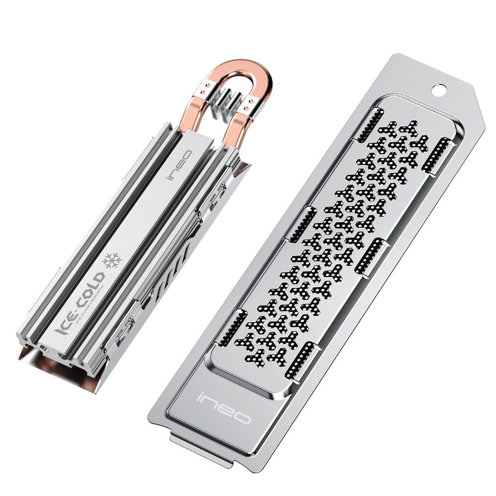 ineo PS5 NVME SSD Heatsink for PS5 Pro Internal PCIe NVMe Gaming Magnesium Aluminum Heat Dissipation Heatsink, M.2 Slim/PS5 M.2 SSD, Alloy, [M22]