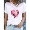 Cute Floral Print T-shirt Ladies Fashion Short-sleeved Clothing Casual Loose Top