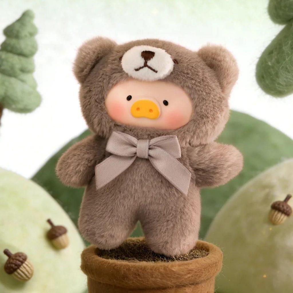 Lulu Maialino Orsacchiotto Mini Serie Sussurro Naturale Ciondolo Peluche Giocattolo Morbido Kawaii Cordino per Telefono Portachiavi di Peluche