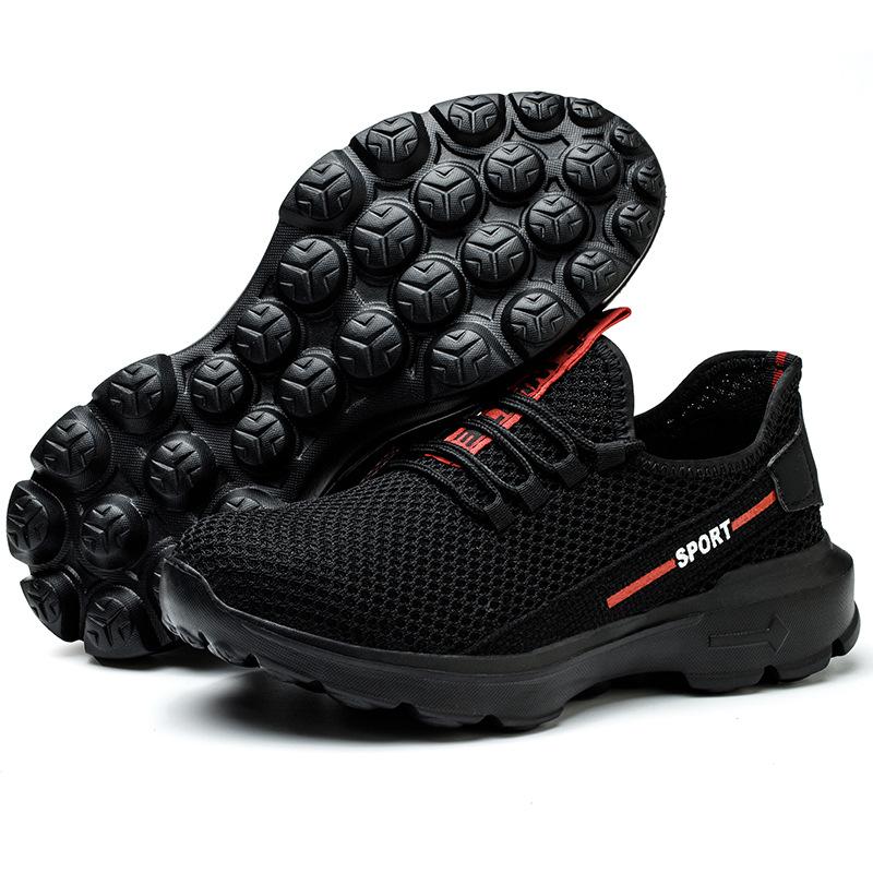 Breathable Steel Toe Work Shoes For Men Anti Slip Anti Puncture Durable Knitted Safety Shoes 35